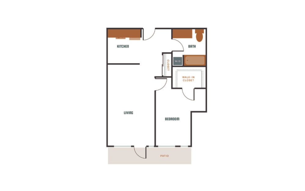 1x1 - C16 - 1 bedroom floorplan layout with 1 bath and 777 to 778 square feet.